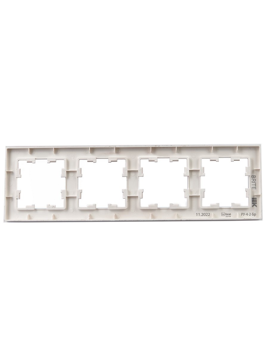 Рамка IEK BRITE DECOR Розовый матовый стекло 4-мест. РУ-4-2-Бр BR-M42-G-31-K14