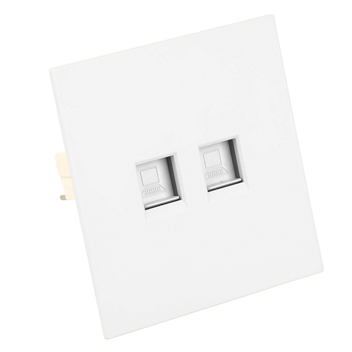 Розетка компьютерная 2-местная RJ-45 STEKKER Мия RST00-3111-01 белая магнолия 50437