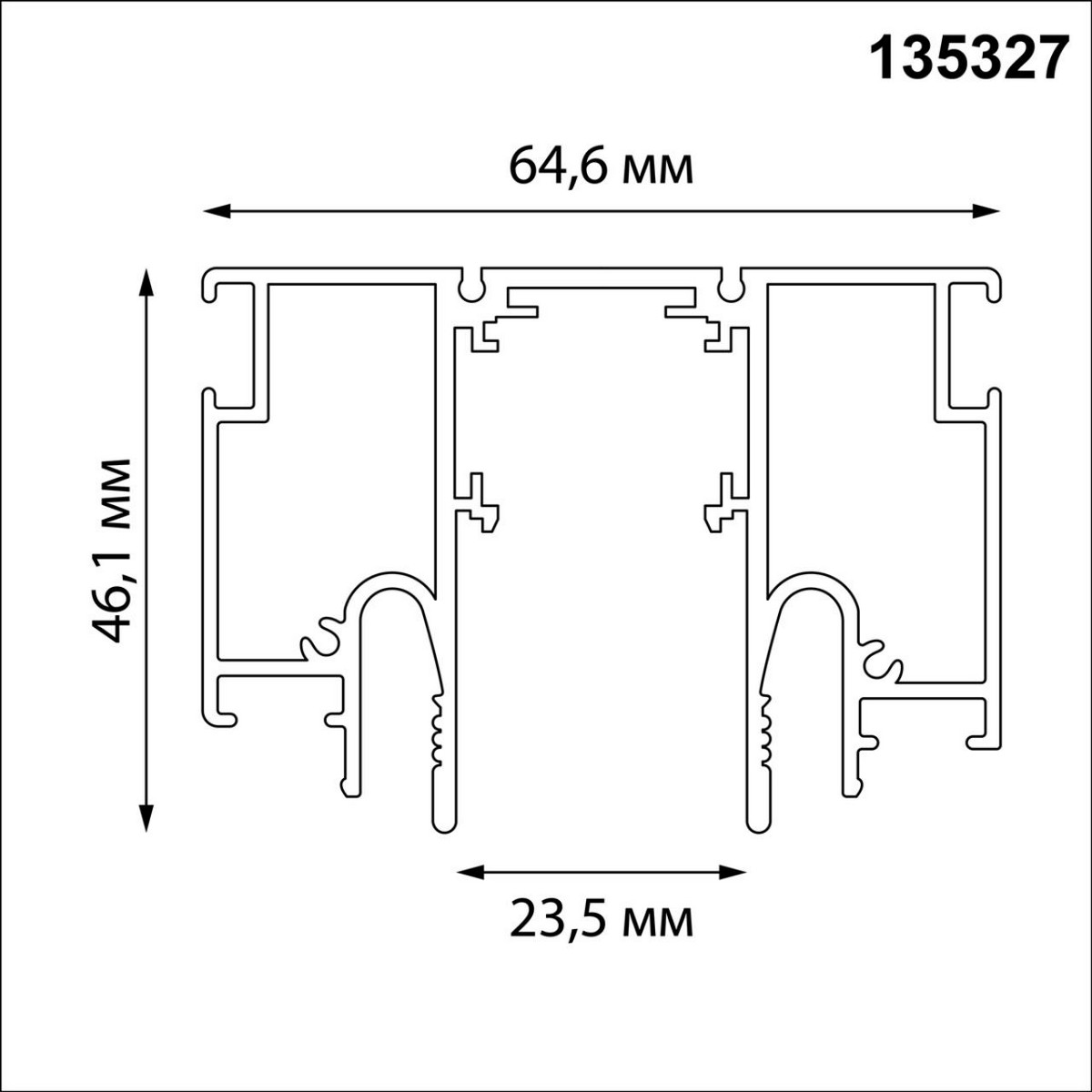 Шинопровод для монтажа в натяжной потолок 3м (CLAMP) NOVOTECH 135327 FLUM