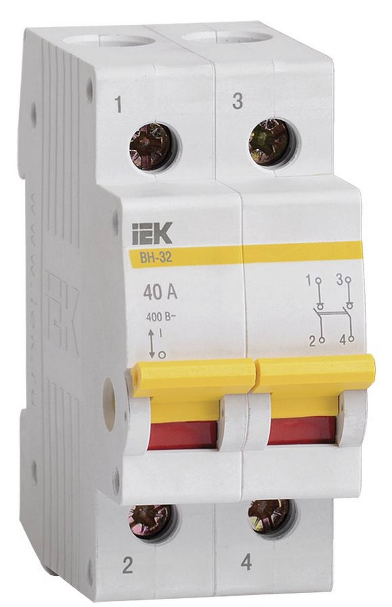 Выключатель нагрузки IEK KARAT (мини-рубильник) ВН-32 2Р 40А MNV10-2-040