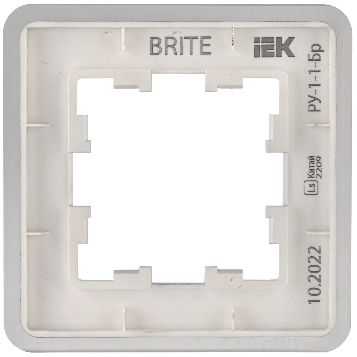 Рамка IEK BRITE DECOR Алюминий/алюм металл. скругл.угол 1-мест. РУ-1-1-Бр RE AL BR-M12-M-21-K47
