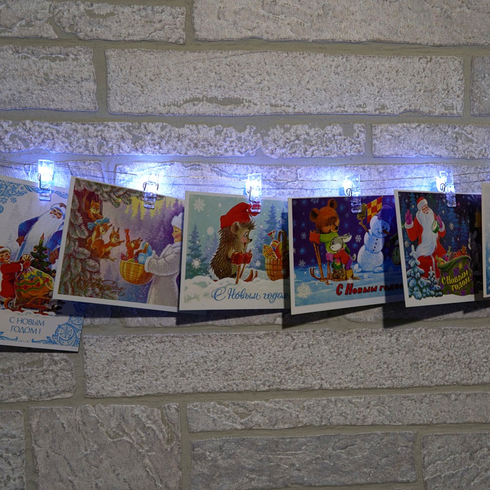 Гирлянда линейная Feron CL574 Прищепки статичная 4,5м USB 5000K 41653