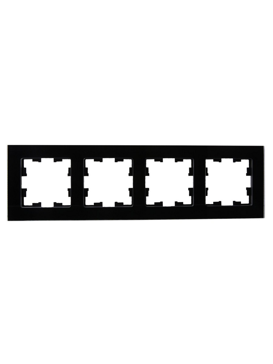 IEK Brite Рамки Рамка IEK BRITE 4-местная РУ-4-2-БрЧ стекло черный BR-M42-G-K02