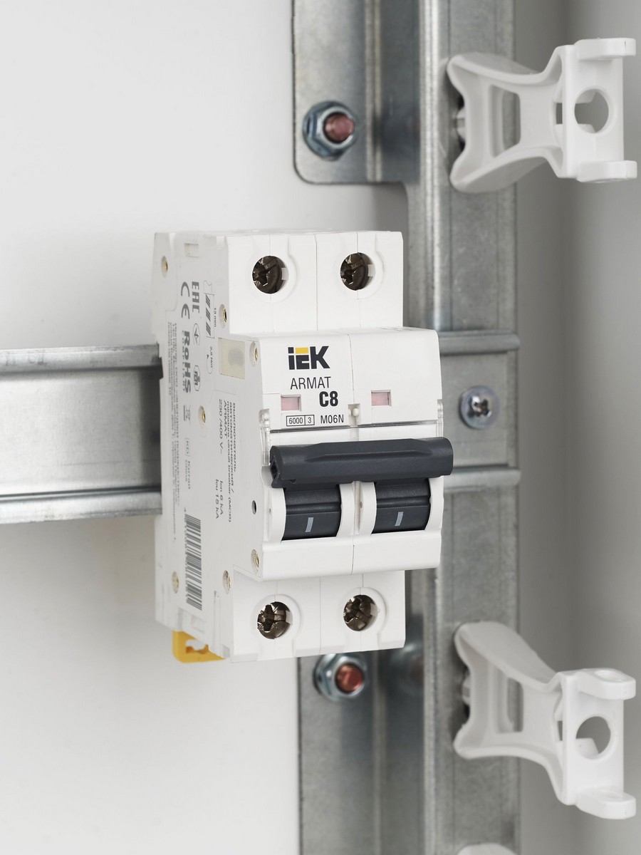 2 полюсные (двухполюсные) Автоматический выключатель IEK ARMAT M06N 2P C 8А AR-M06N-2-C008 