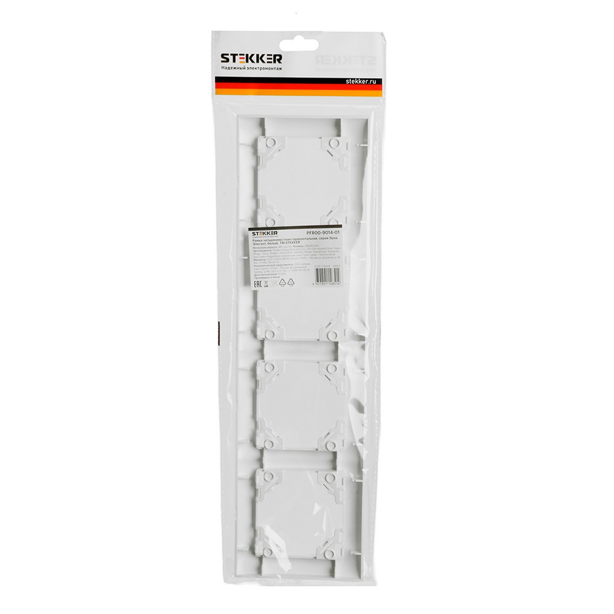 Рамка STEKKER 4-местная Эрна Элегант белый PFR00-9014-01 49659