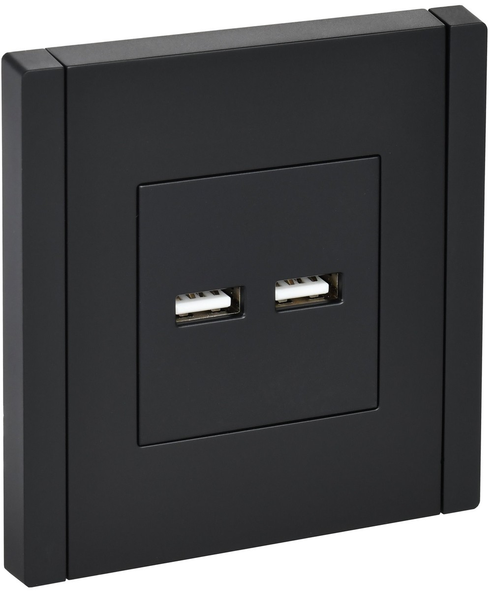 Розетка IEK FORTE&PIANO Черный USB A+A 3,1А FP149