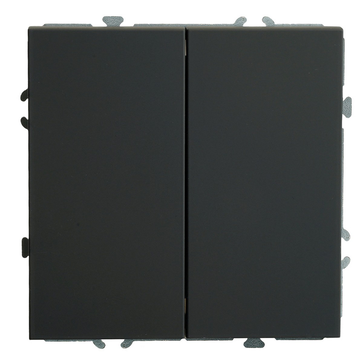 Эмили - Розетки и выключатели Stekker Переключатель 2-клавишный STEKKER Эмили RSW10-5107-05 черный уголь soft touch 49843