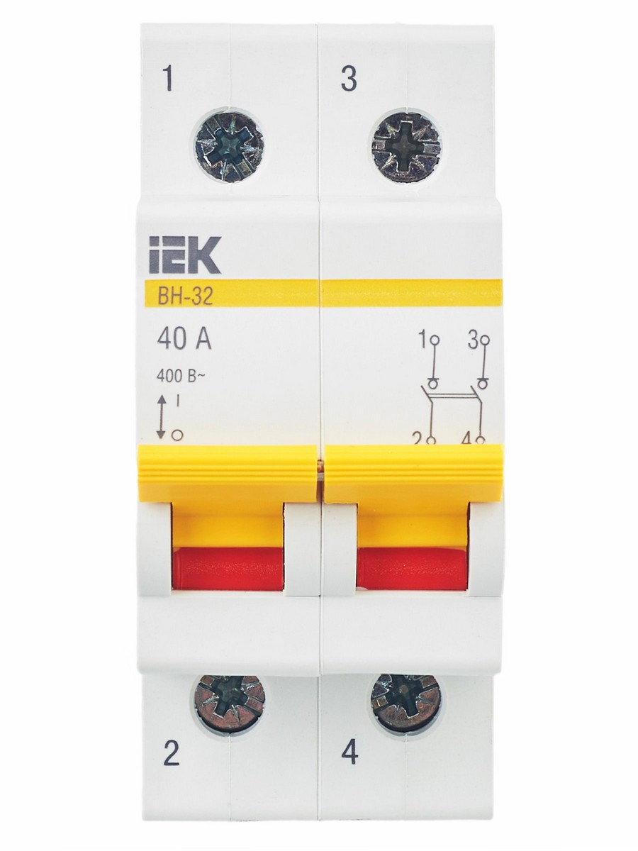 Выключатель нагрузки IEK KARAT (мини-рубильник) ВН-32 2Р 40А MNV10-2-040