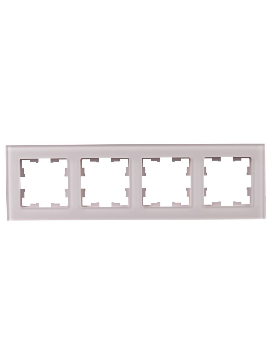 Рамка IEK BRITE DECOR Розовый матовый стекло 4-мест. РУ-4-2-Бр BR-M42-G-31-K14