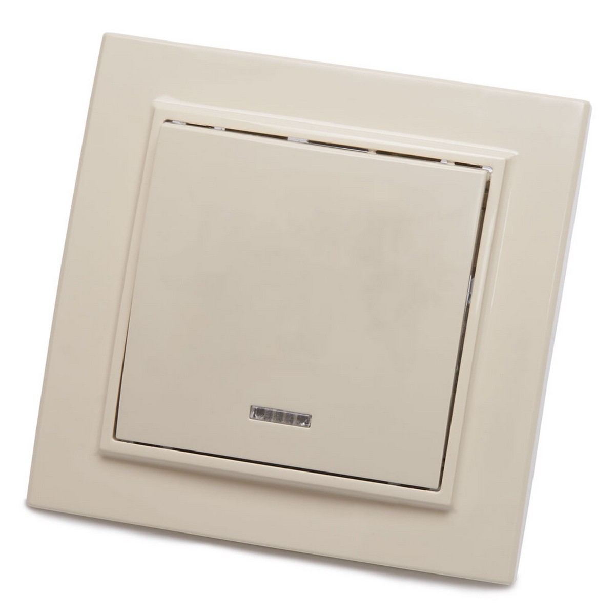 Выключатель 1-клавишный с индикатором STEKKER PSW10-9001-02 10А Эрна слоновая кость с рамкой 39228