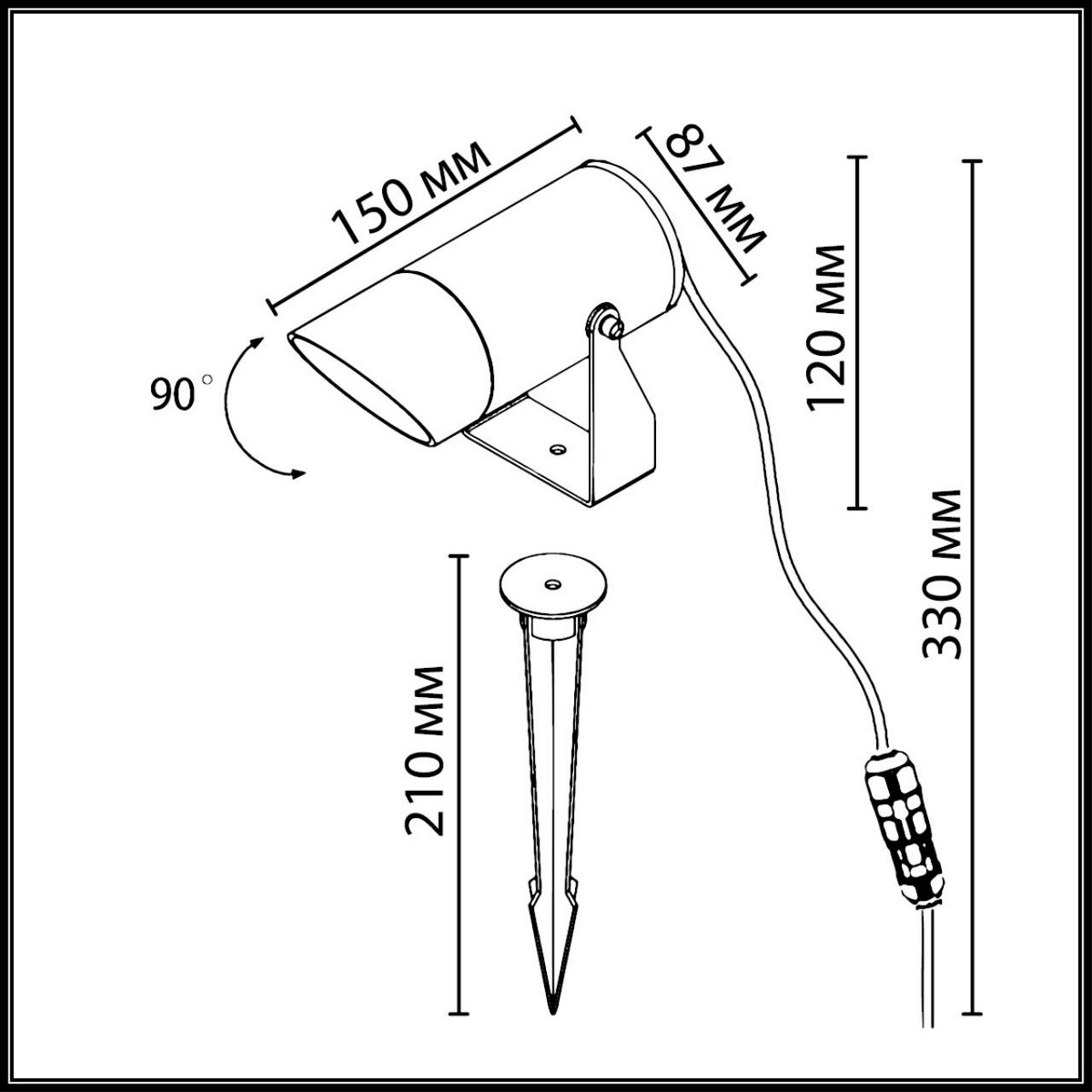 Светодиодные ландшафтные светильники Ландшафтный грунтовый светильник ODEON LIGHT 6647/15GL3 STIMA 