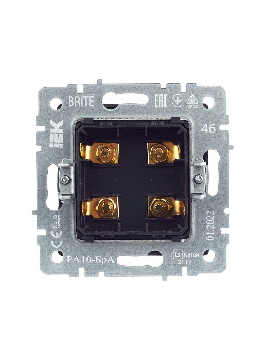 IEK Brite Алюминий Аудиорозетка IEK BRITE 4-местная РА10-БрА алюминий BR-S40-K47