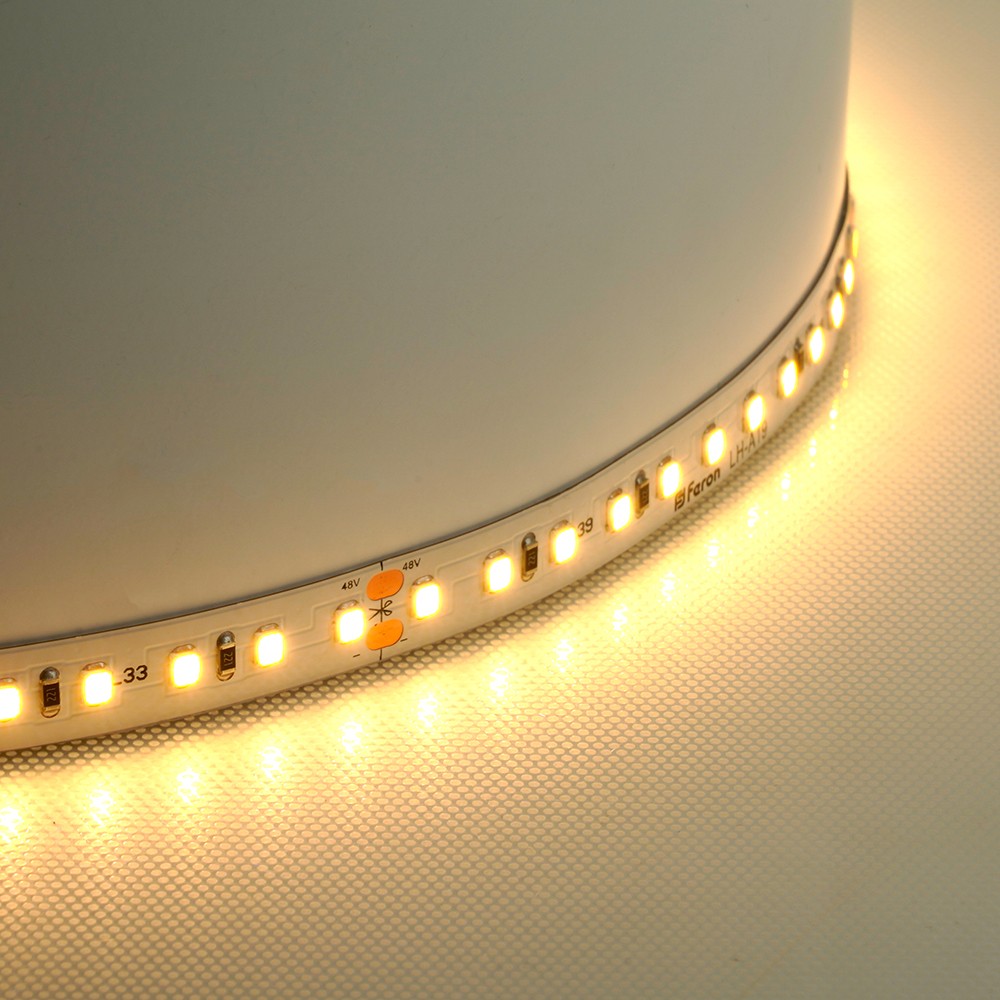 Светодиодная лента белая теплая Лента светодиодная Feron LS420 120SMD(2835)/м 8Вт/м 48V 3000K IP20 40 метров 48791 