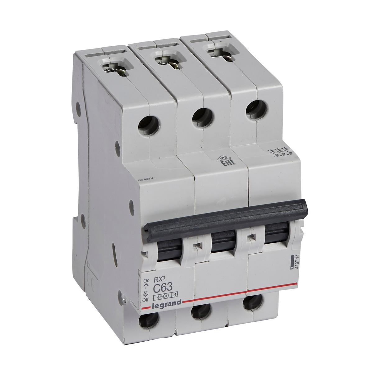 Автоматический выключатель Legrand RX3 3P 63A (С) 4,5kA 419714