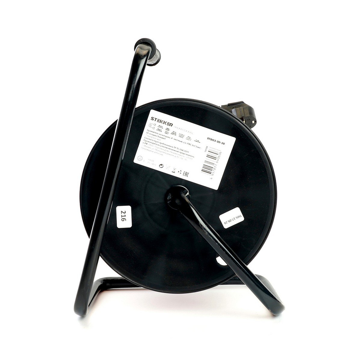 Удлинитель на катушке Stekker STD03-20-30 Standart 4-местный с/з ПВС 3*1,5 оранжевый IP20,30м 50184