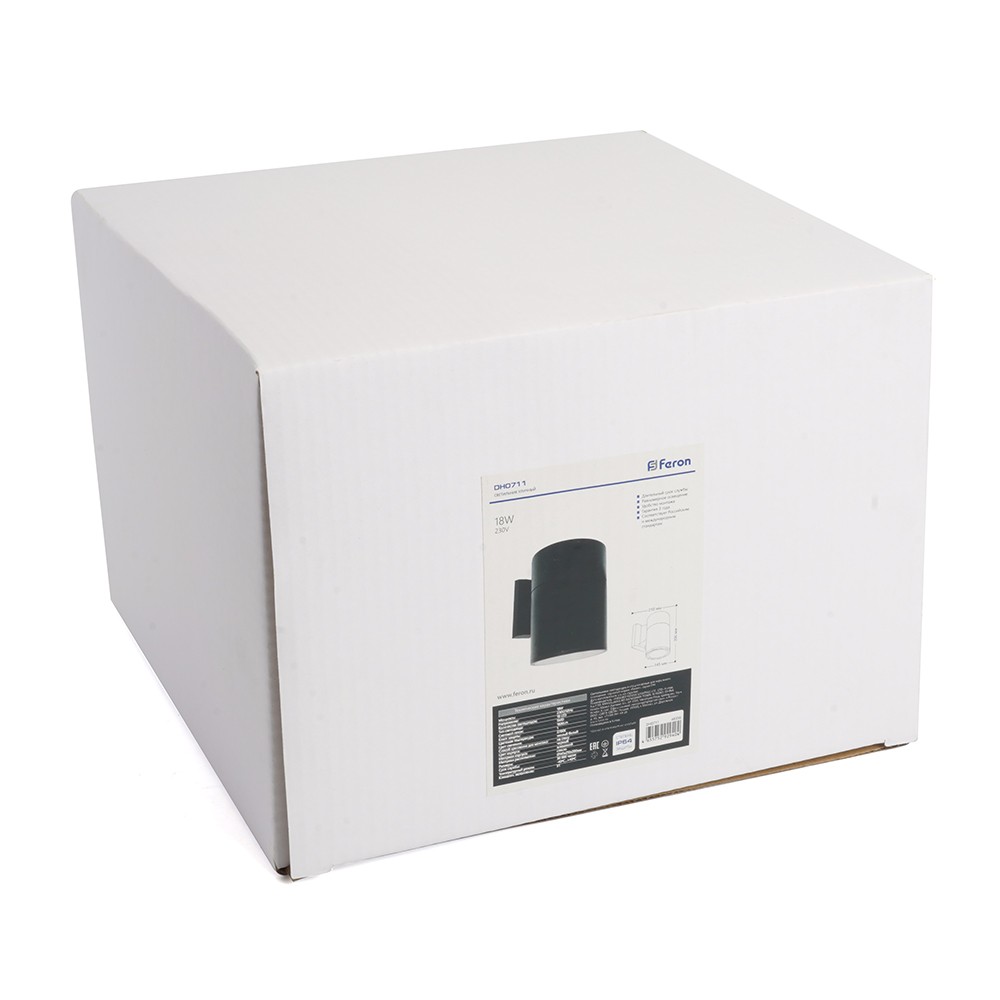 Уличные настенные светильники Светильник уличный светодиодный Feron DH0711 18W 1600Lm 2700K черный 48356 