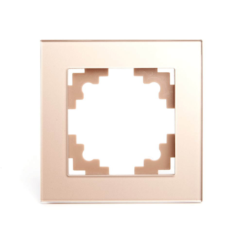 Катрин - Розетки и выключатели Stekker Рамка 1-местная стекло STEKKER GFR00-7001-02 серия Катрин шампань 39527