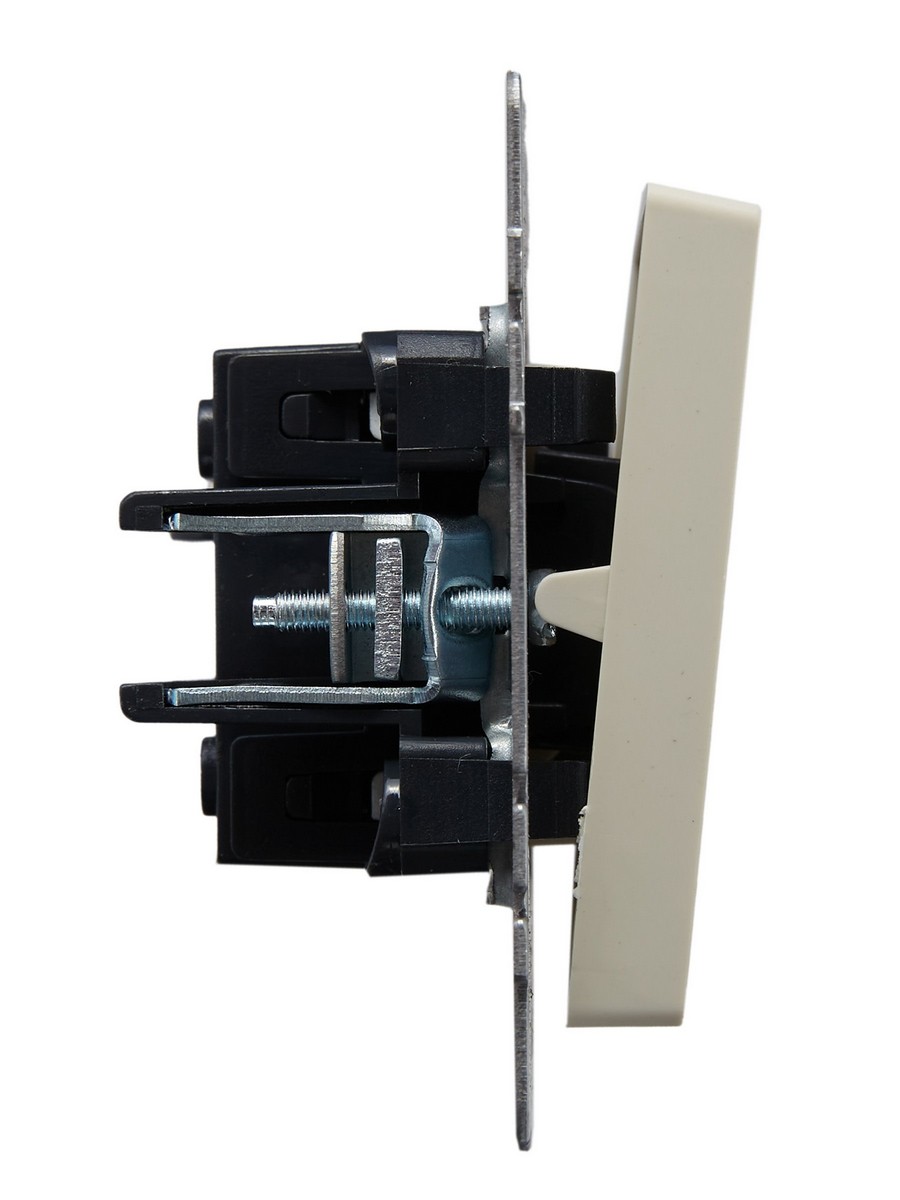 IEK Brite Бежевый Выключатель IEK BRITE BASE Бежевый 1-кл. прох. с инд. 10А ВС10-1-7-БрКр BR-V12-1-10-K10