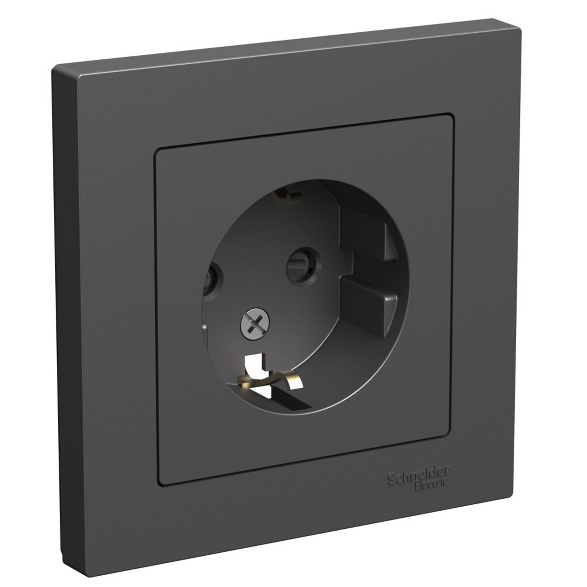 AtlasDesign Базальт Розетка Systeme Electric AtlasDesign Базальт с/з со шторками, в сборе ATN001444