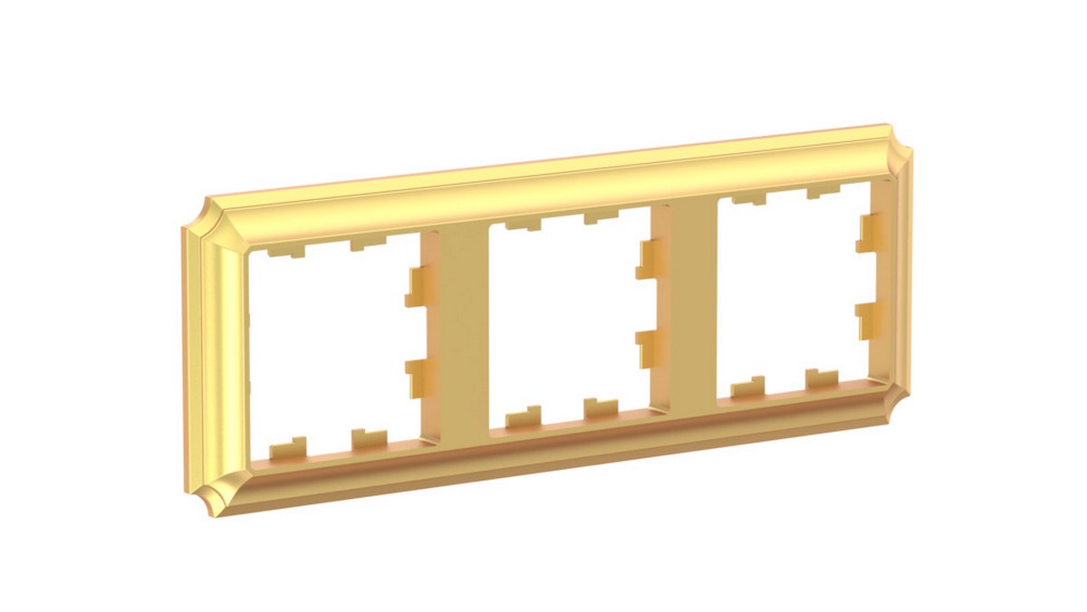 Рамка Systeme Electric AtlasDesign Antique Золото 3-ая, универсальная ATN101603