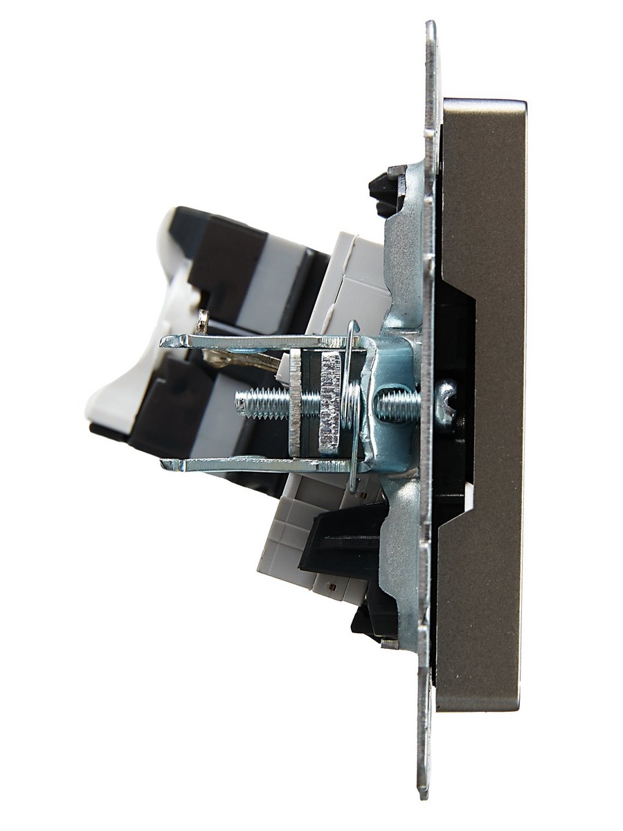 IEK Brite Сталь Розетка IEK BRITE двойная RJ11+RJ45 кат.5E РК/Т12-БрС сталь BR-KT20-O-1-K46