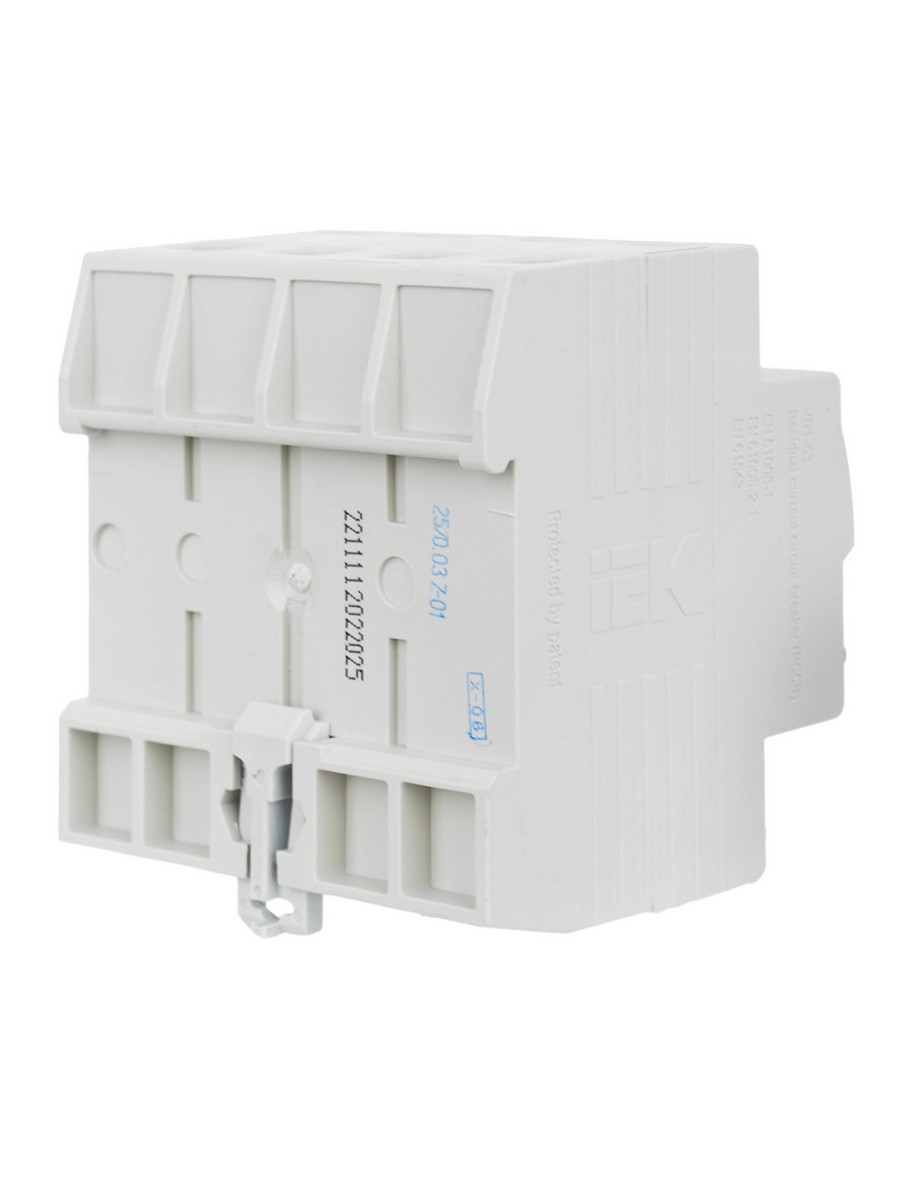 IEK Выключатель дифференциальный IEK KARAT ВД1-63 (УЗО) 4Р 25А 30мА MDV10-4-025-030 