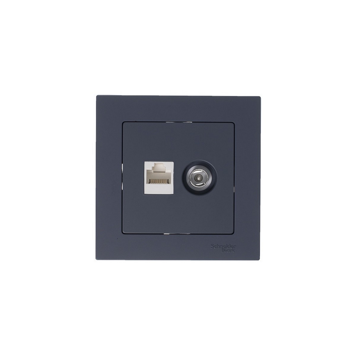 AtlasDesign Грифель Розетка комп+ТВ, Systeme Electric AtlasDesign Грифель двойная RJ45+TV, кат.5E, ATN000789