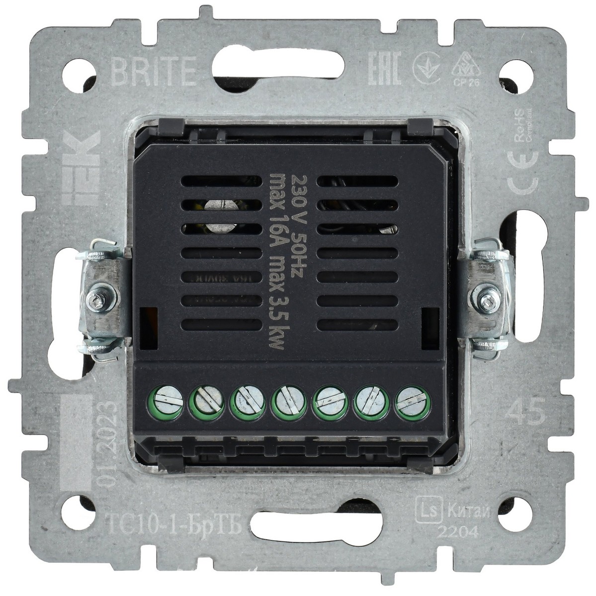 IEK Brite Бронза Термостат IEK BRITE BASE Темн.бронза электронный с инд. ТС10-1-БрТБ (терморегулятор) BR-RT11-K45