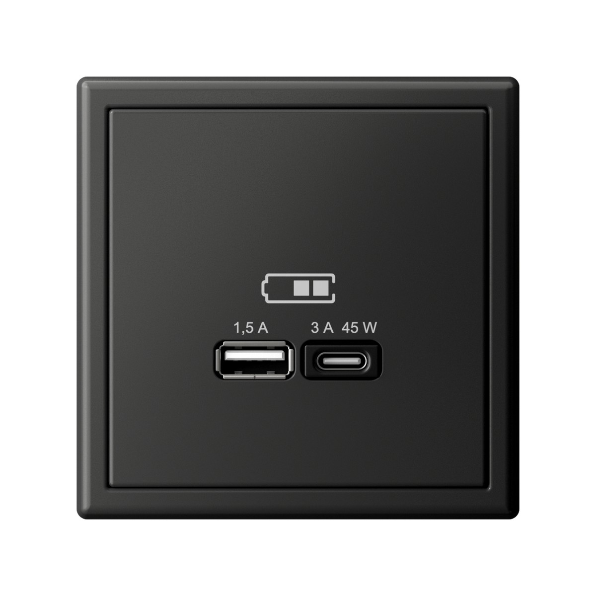 USB Розетка Systeme Electric ArtGallery Базальт A + тип-C 45Вт высокоскор.заряд. QC PD GAL001429