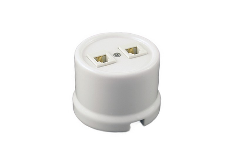 Розетка компьютерная RJ45 BIRONI Керамика Лизетта  2-ая Белый