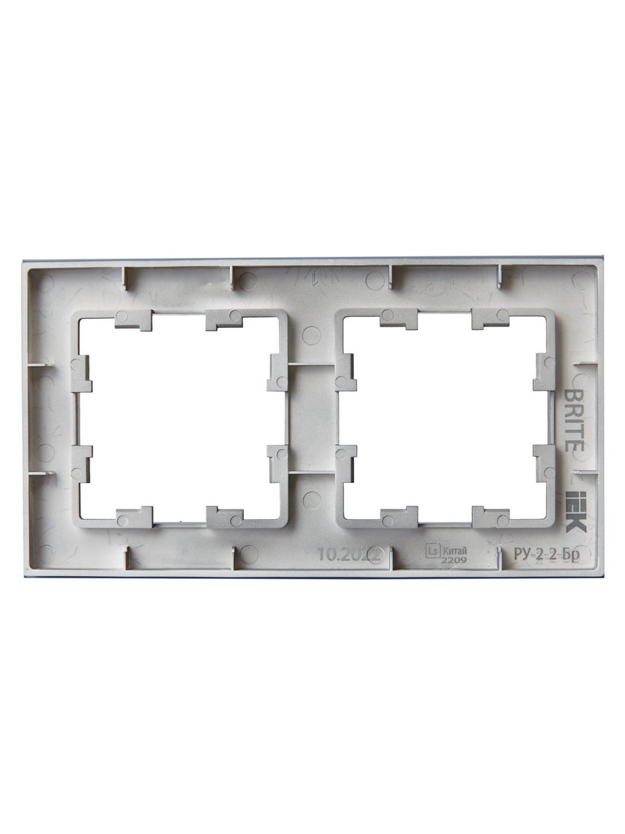 Рамка IEK BRITE DECOR Маренго матовый стекло 2-мест. РУ-2-2-Бр BR-M22-G-31-K35