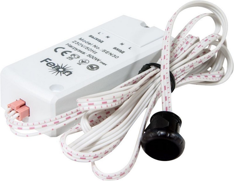 Датчик движения Feron SEN30/ST122 500W IP20 с кабелем 1,5м черный включение взмахом 22068