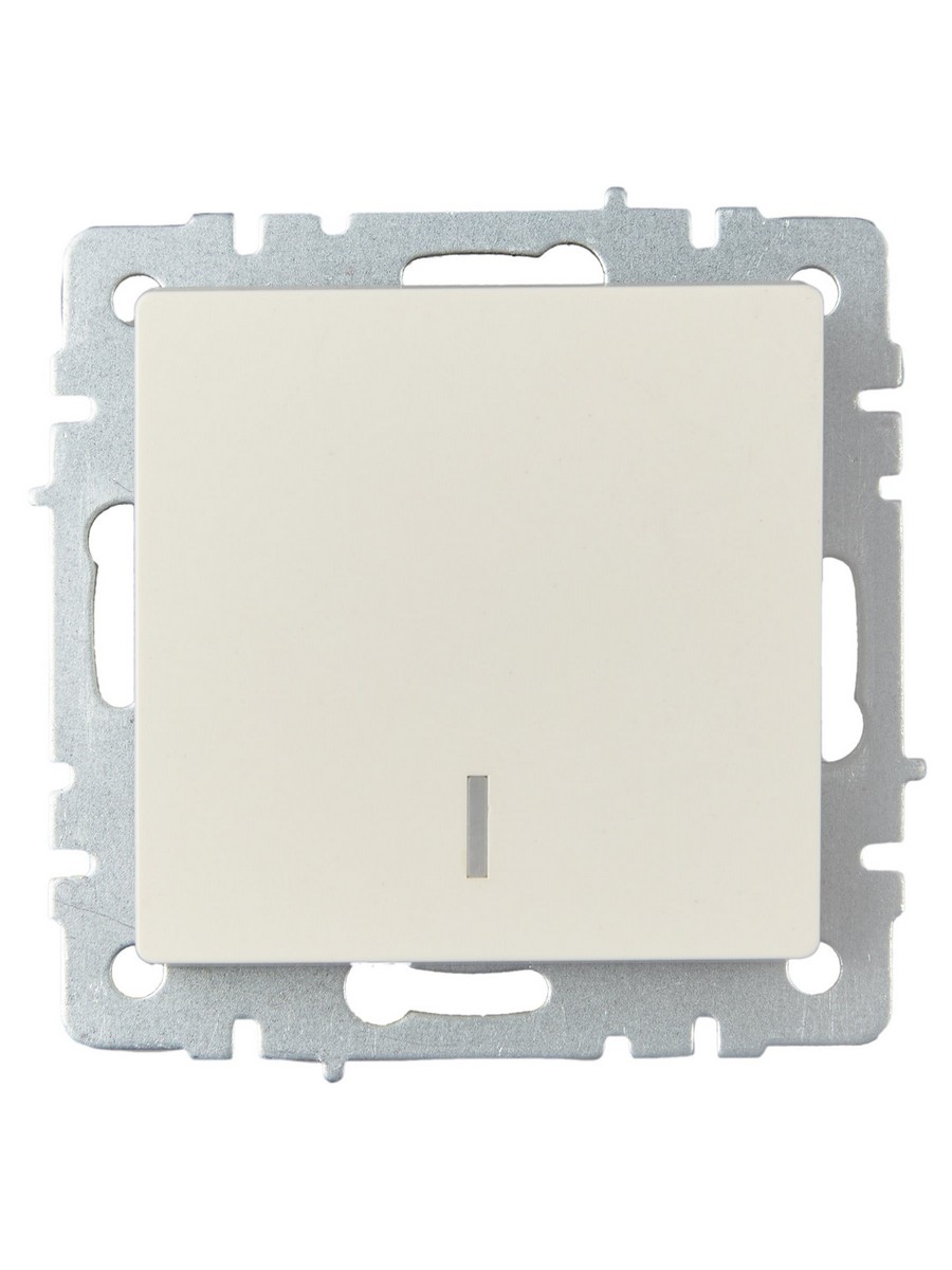 IEK Brite Бежевый Выключатель IEK BRITE BASE Бежевый 1-кл. прох. с инд. 10А ВС10-1-7-БрКр BR-V12-1-10-K10