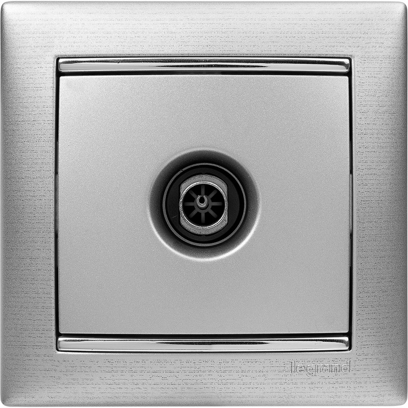Розетка TV Legrand Valena Алюминий единственная 1,5 дБ 770129