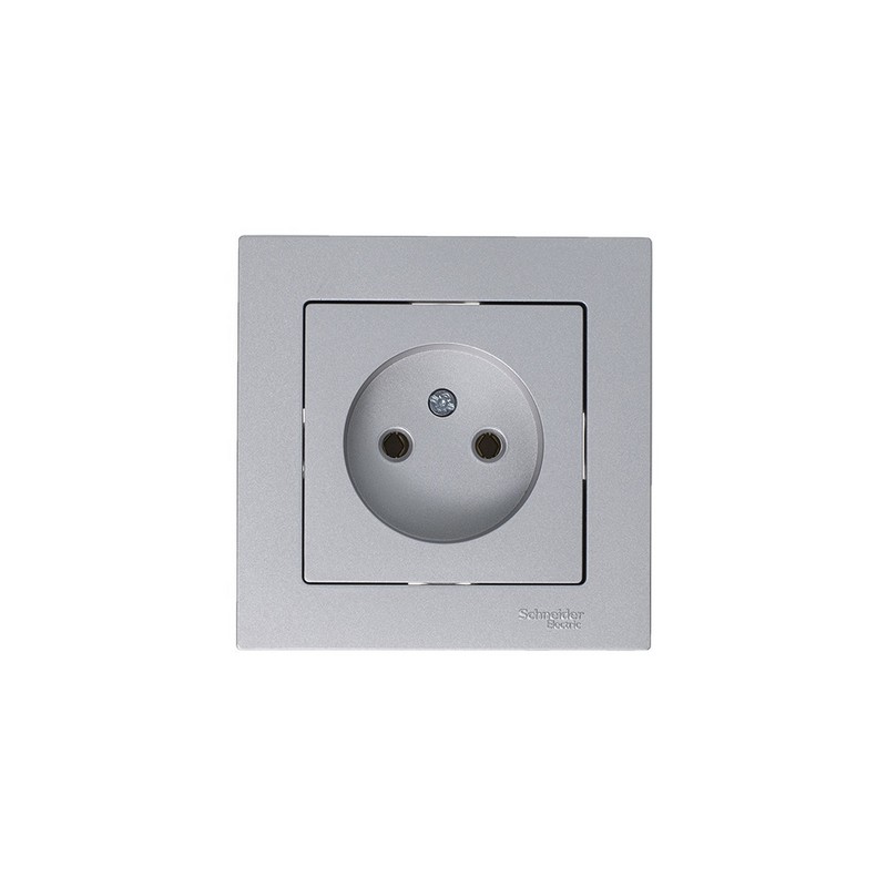 Розетка Systeme Electric AtlasDesign Алюминий б/з, 16А, ATN000341
