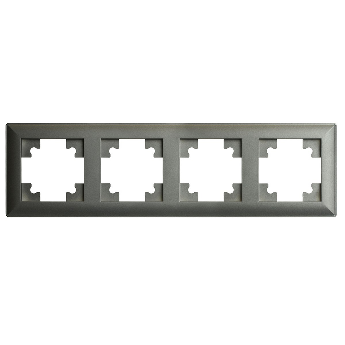 Катрин - Розетки и выключатели Stekker Рамка STEKKER 4-местная Катрин пластик графит PFR00-7004-06 39810