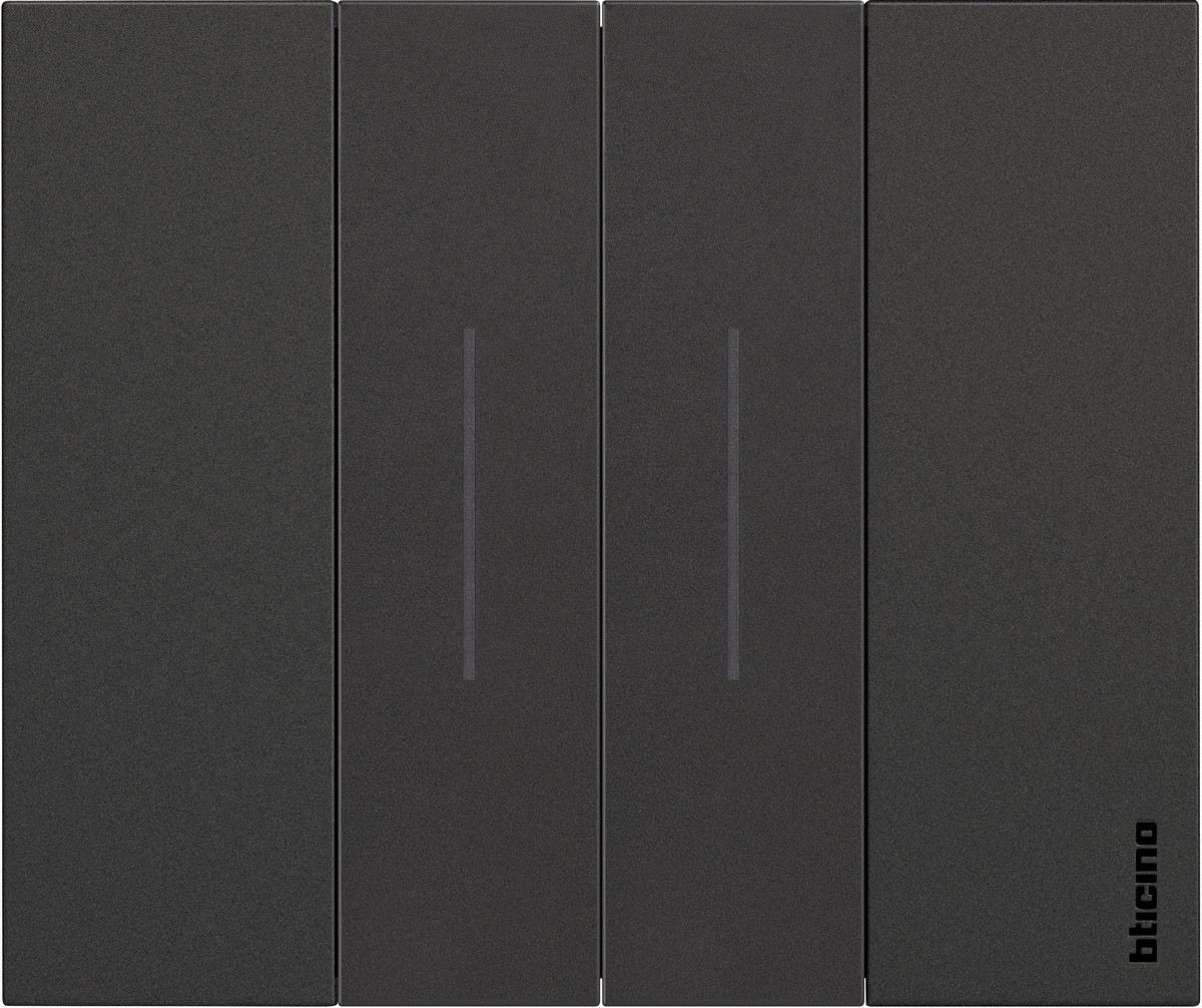 Bticino Living Now Рамки Рамка BT Living now Черный немецкий стандарт 2 мод KA4802KG