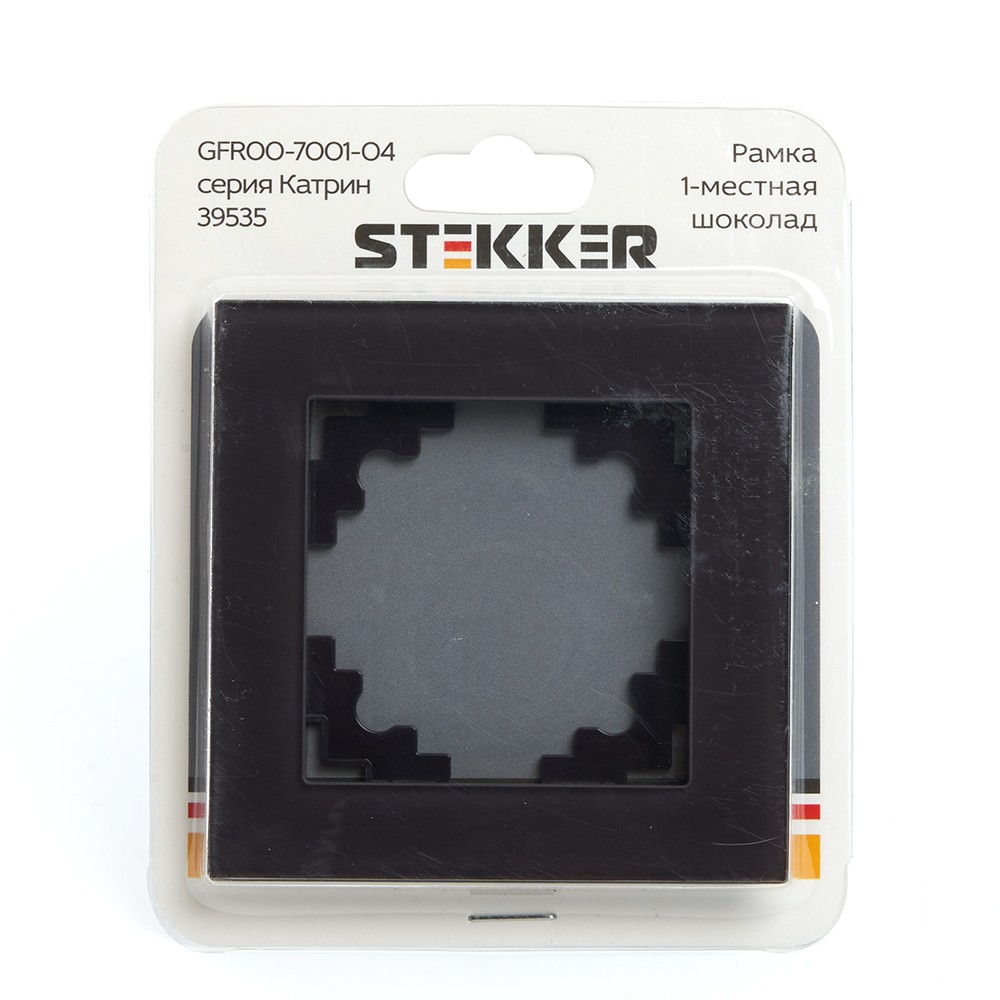 Рамка 1-местная стекло STEKKER GFR00-7001-04  серия Катрин шоколад 39535