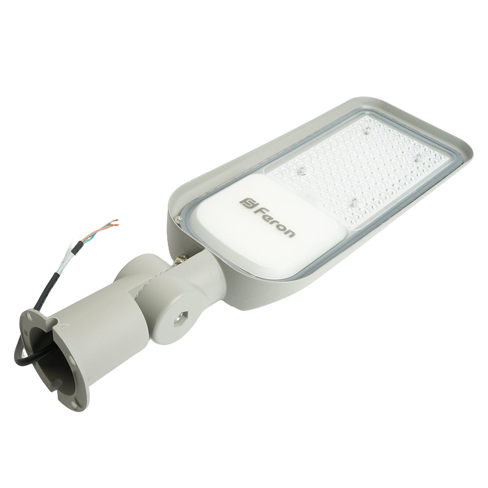 Консольные уличные светодиодные светильники на столб Светодиодный уличный консольный светильник Feron SP3060 80W 6400K 100-265V/50Hz, серый 48686 