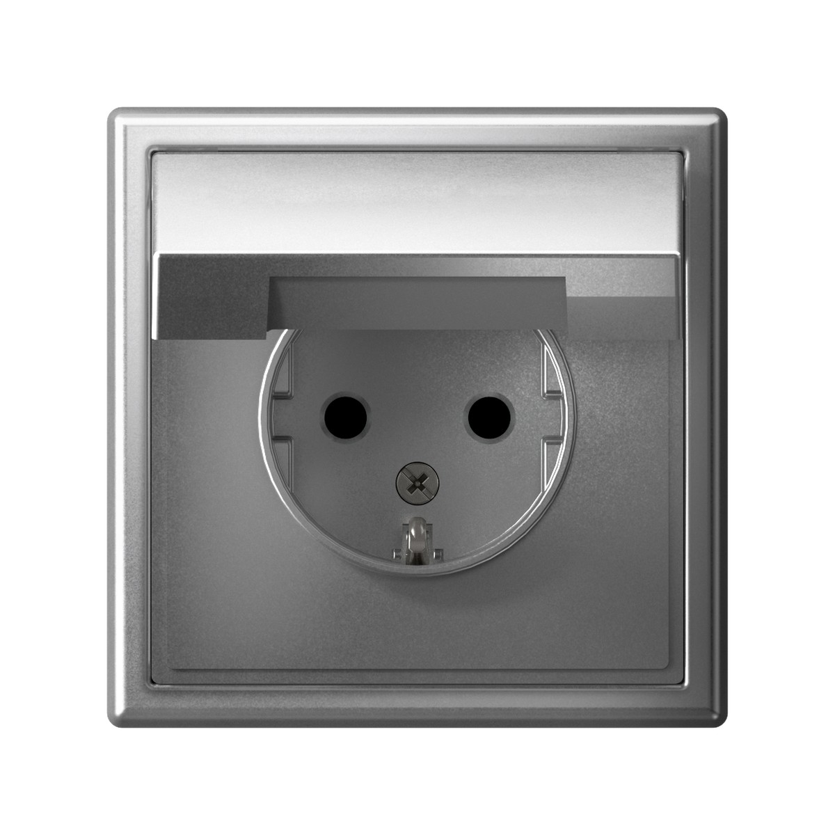 Розетка Systeme Electric ArtGallery Алюминий с заземл. со шторк. с крышкой 16А IP20 GAL000346