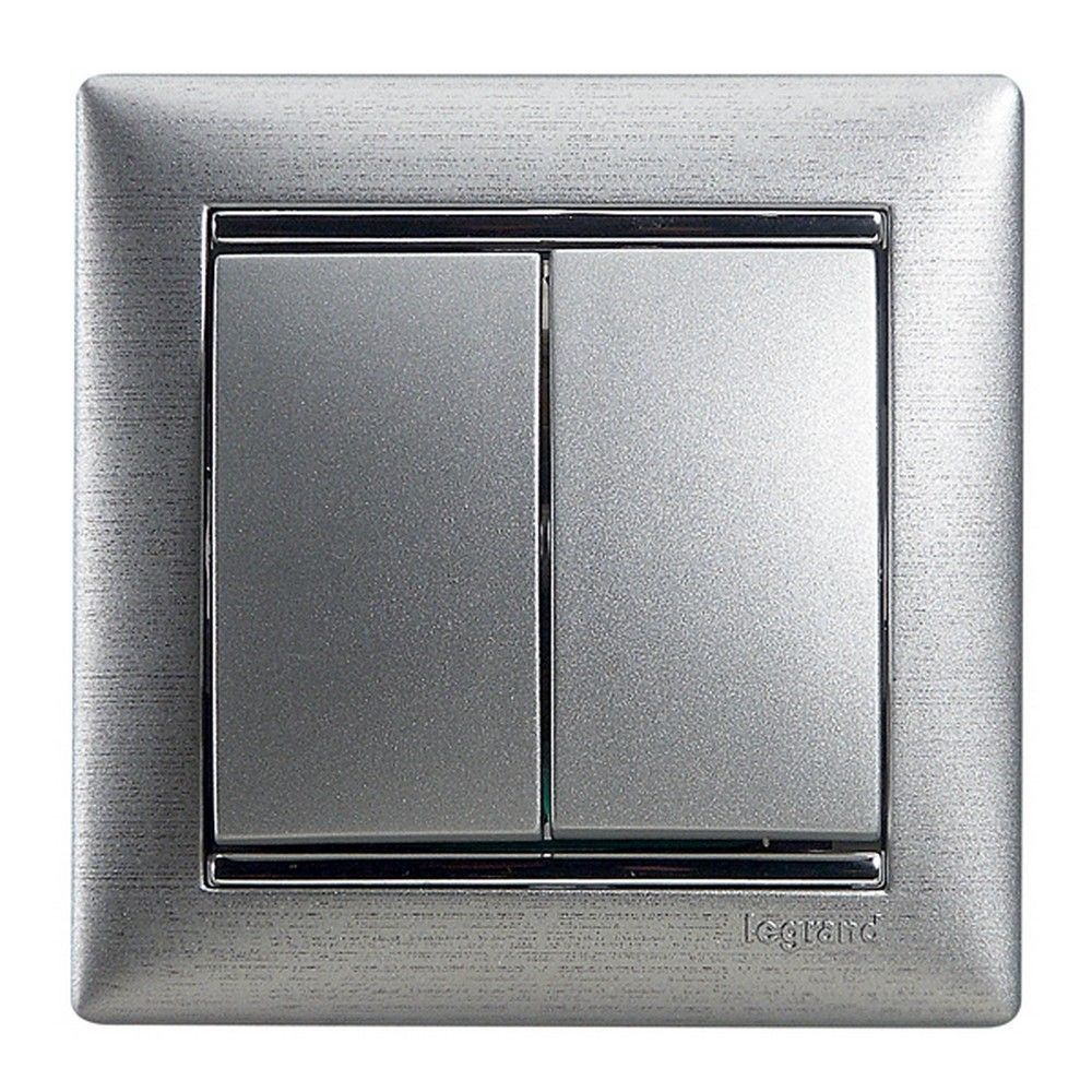 Legrand Valena Classic Алюминий Выключатель Legrand Valena Алюминий 2-х клавишный 770105