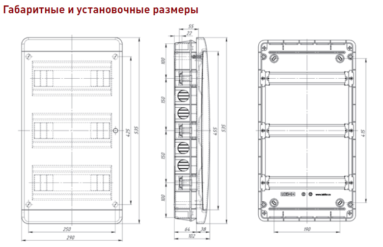 Щит распределительный Tekfor BVK 40-36-1 на 36 мод. встраиваемый IP41 прозрачная черная дверца