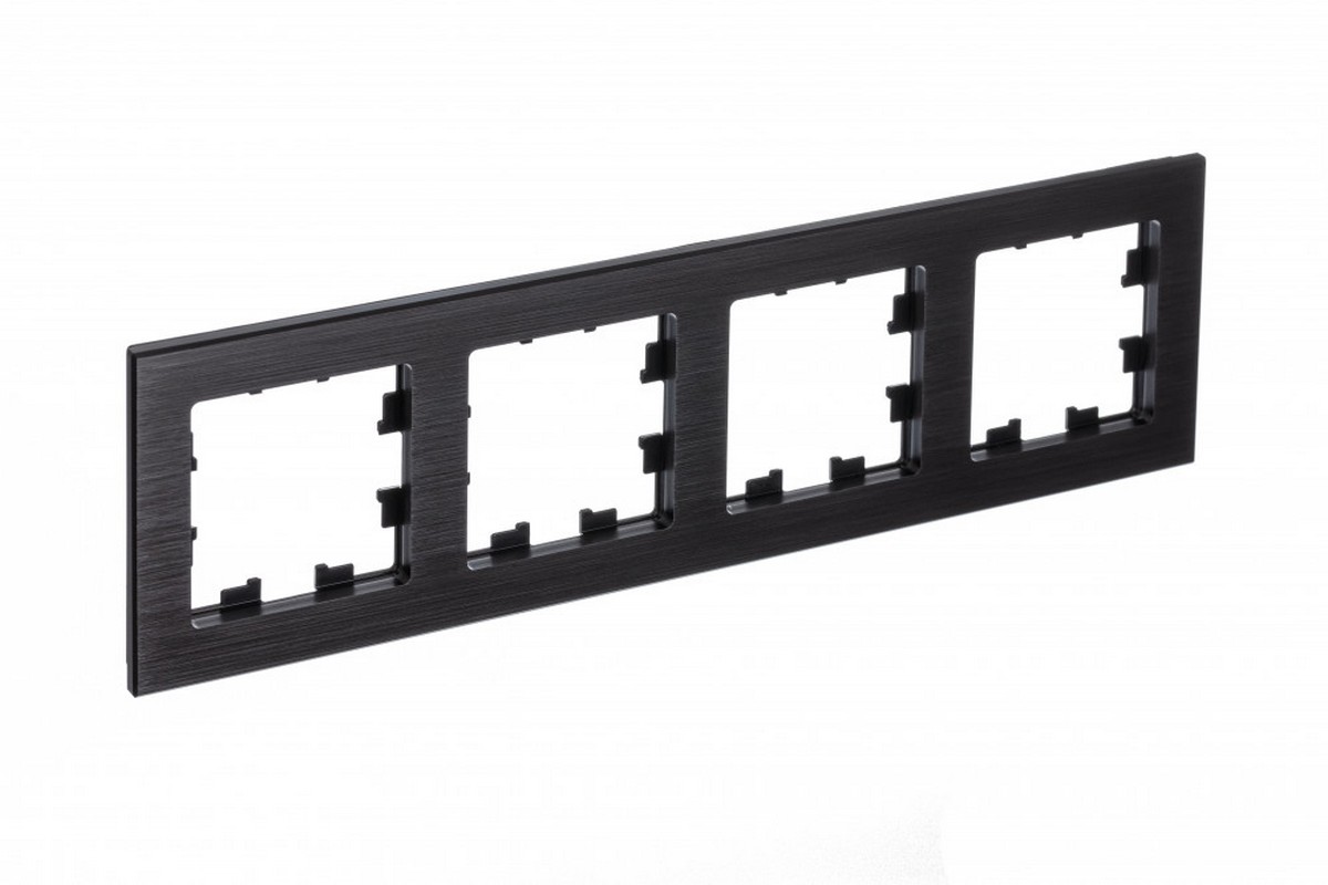 Рамка Systeme Electric AtlasDesign Nature Металл оникс 4-ая ATN312304
