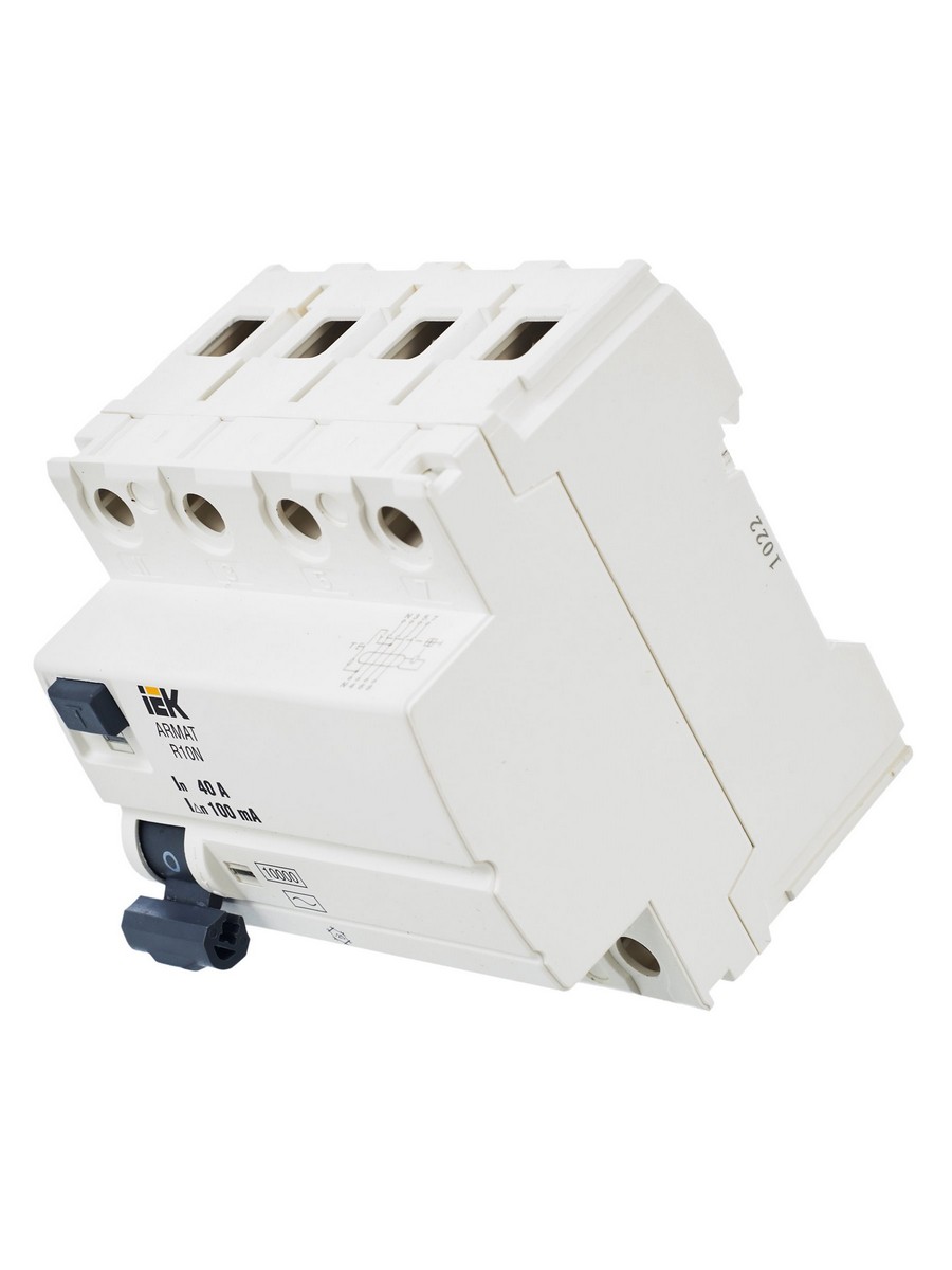 ВДТ УЗО IEK ARMAT R10N 4P 40А 100мА тип AC AR-R10N-4-040C100