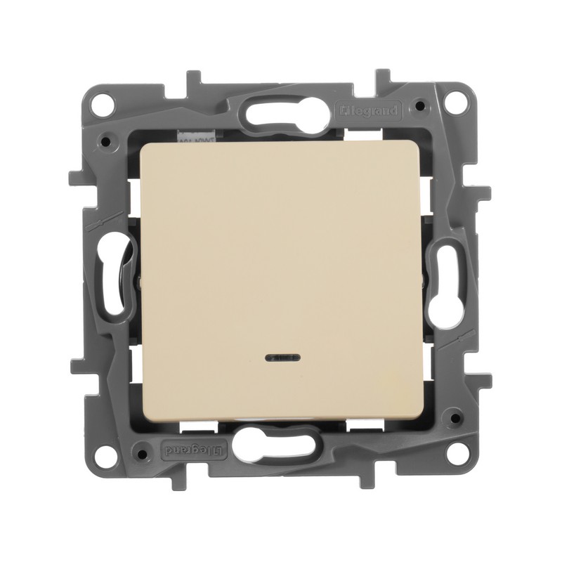 Переключатель Legrand Etika слоновая кость с подсветкой, 10А, авт. клем 672315