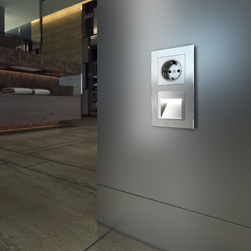 Werkel Серебряный механизмы Розетка с заземлением Werkel и шторками серебряная W1171106