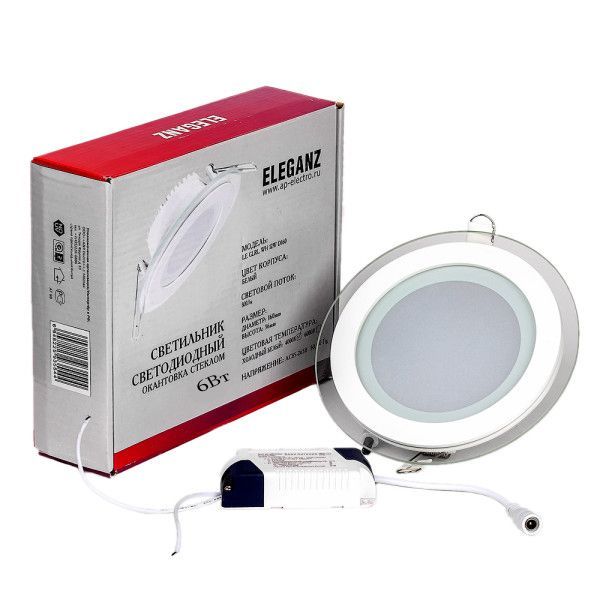 Встраиваемые светодиодные светильники Светодиодный светильник Eleganz круглый 6W 4000K 220V 