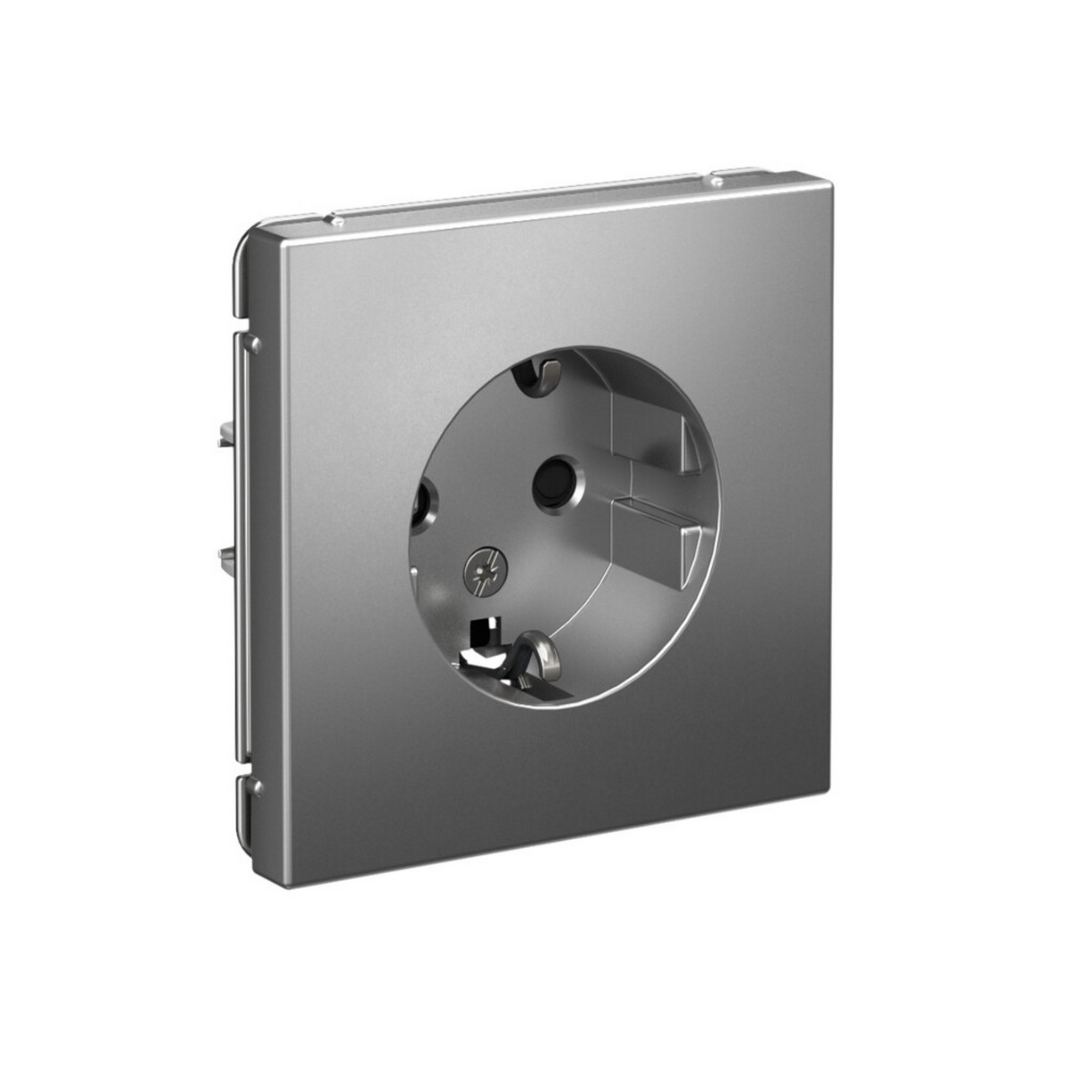 Розетка Systeme Electric ArtGallery Сталь с заземлением со шторками 16А GAL000945