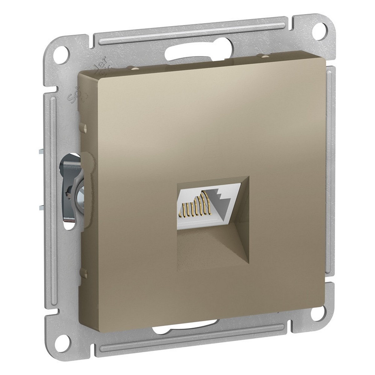 Розетка компьютерная Systeme Electric AtlasDesign Шампань RJ45 кат. 6A механизм ATN000586