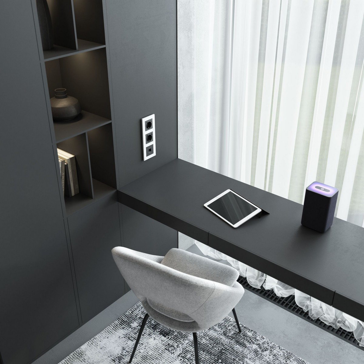 Werkel Черный матовый механизмы Розетка Werkel Ethernet RJ-45 cat. 6A экранированная (черный матовый) W5120108